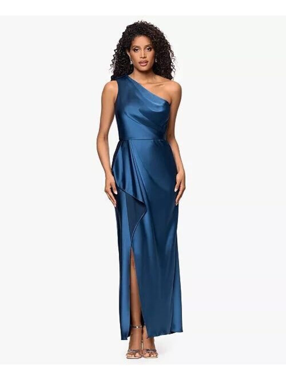 Escape Women's One Shoulder Satin Long Dress